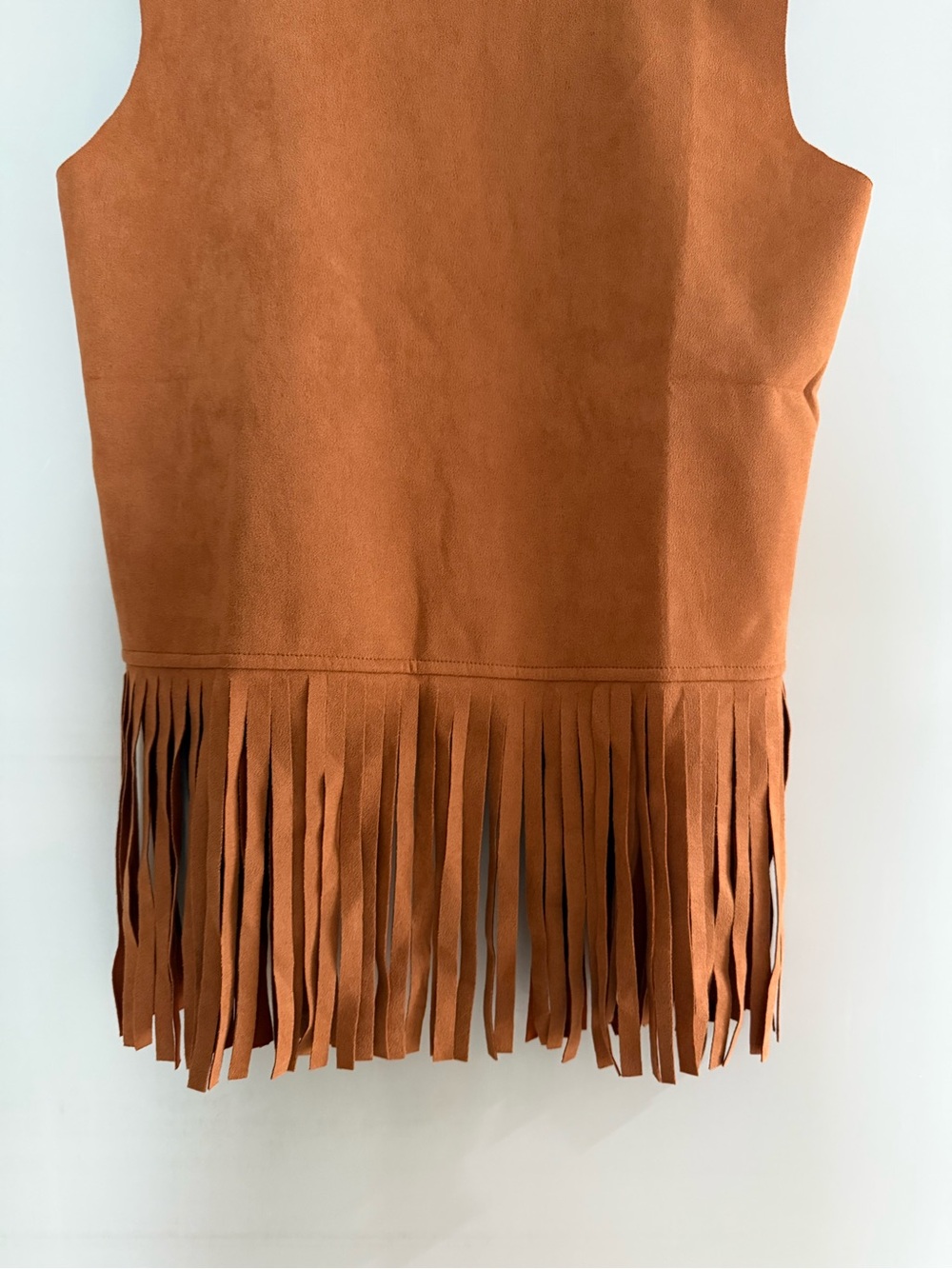Boho Faux Fringe Studded Open-Front Vest Western Festival Size M - Picture 6 of 7